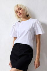 Jadea 4765 t-shirt 100% cotone manica a palloncino colore bianco