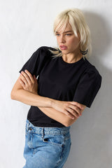 Jadea 4765 t-shirt 100% cotone manica a palloncino colore nero