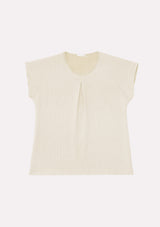 Jadea 4766 t-shirt gessata in cotone con piega centrale colore betulla