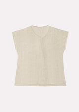 Jadea 4766 t-shirt gessata in cotone con piega centrale colore betulla