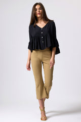 Jadea 4775 leggings capri in cotone elasticizzato colore biscotto