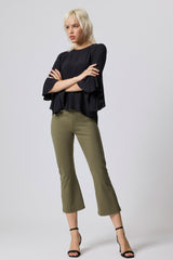 Jadea 4775 leggings capri in cotone elasticizzato colore verde militare