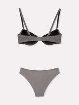 Jadea 4810 coordinato push-up e brasiliana a costine pizzo asfalto serie nebula