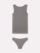 Jadea 4811 coordinato canotta e brasiliana a costine pizzo asfalto serie nebula