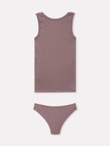 Jadea 4811 coordinato canotta e brasiliana a costine pizzo crepuscolo serie nebula