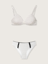 Jadea 4812 coordinato triangolo e slip fantasia mista bianco serie luna