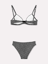 Jadea 4812 coordinato triangolo e slip fantasia mista nero serie luna