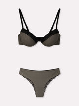 Jadea 4813 coordinato push-up e brasiliana fantasia vichi nero serie vega