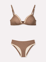 Jadea 4815 coordinato triangolo e slip fantasia mista tortora serie galaxia