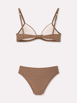 Jadea 4815 coordinato triangolo e slip fantasia mista tortora serie galaxia