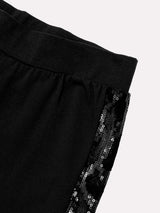 Jadea 4824 pantalone cotone con bande laterali nero
