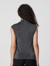 Jadea 4827 canotta in tessuto laminato a costine nero