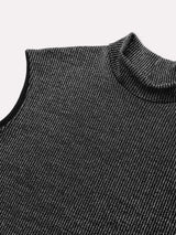 Canotta lupetto a costine in tessuto laminato