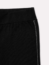 Jadea 4829 leggings in cotone con cucitura glitter nero