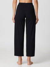 Jadea 4832 pantalone in cotone e bande in velluto e glitter nero