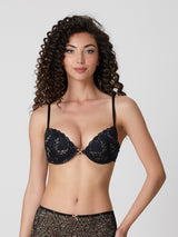 Jadea 4845 push-up con pizzo a contrasto nero serie eterea