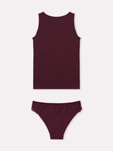 Jadea 4856 coordinato canotta e slip con pizzo prugna serie velaria