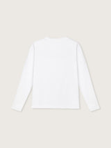 Jadea 4857B maglia donna girocollo manica lunga cotone tinta unita scritta latte