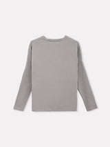 Jadea 4858 maglia donna girocollo in cotone e viscosa effetto similseta grigio