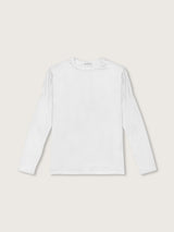 Jadea 4858 maglia donna girocollo in cotone e viscosa effetto similseta panna