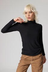 Jadea 4861 dolcevita donna in maglina tinta unita nero