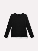 Jadea 4862 maglia donna tessuto elasticizzato tinta unita e inserti nero