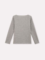 Jadea 4865 maglia donna scollo a barca tessuto a costine grigio