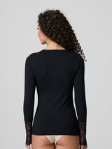 Maglia a girocollo sottogiacca in pizzo