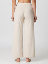 Jadea 4873 pantalone morbido in maglia a coste crema