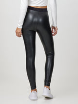 Jadea 4877 leggings nero second skin similpelle garzato