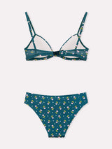 Jadea 4883 coordinato triangolo e slip a fantasia in cotone blu
