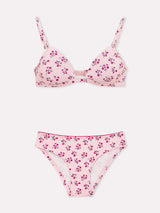 Jadea 4883 coordinato triangolo e slip a fantasia in cotone rosa