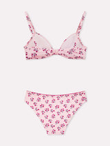 Jadea 4883 coordinato triangolo e slip a fantasia in cotone rosa