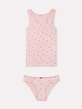 Jadea 4885 coordinato canotta e slip in cotone a costine confetto