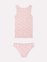 Jadea 4885 coordinato canotta e slip in cotone a costine confetto