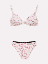 Jadea 4886 coordinato triangolo e slip in cotone a fantasia bianco