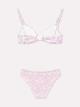 Jadea 4889 coordinato triangolo e slip con stampa effetto pizzo lavanda