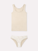 Jadea 4891 coordinato canotta e slip con motivo floreale avena