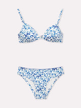 Jadea 4892 coordinato triangolo e slip a fantasia maculata bluette