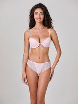 Jadea 4898 coordinato push up e slip in cotone e pizzo floreale confetto