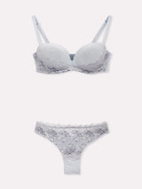Jadea 4902 coordinato reggiseno a fascia e brasiliana in pizzo floreale fiordaliso