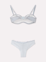 Jadea 4902 coordinato reggiseno a fascia e brasiliana in pizzo floreale fiordaliso