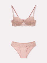 Jadea 4908 coordinato balconcino e slip con pizzo trasparente fard