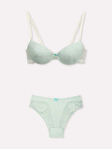 Jadea 4913 coordinato push up e slip in cotone e pizzo tiffany