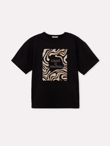 T-shirt 100% cotone oversize con stampa