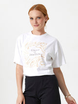 T-shirt 100% cotone oversize con stampa