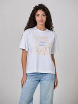T-shirt 100% cotone oversize con stampa