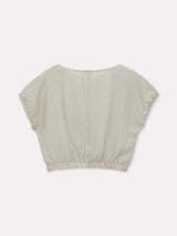 Jadea 4927 maglia in misto lino effetto blusa beige