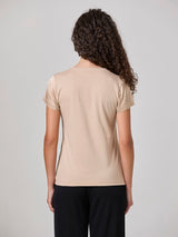 Jadea 4929 maglia effetto seta e retro in cotone crema