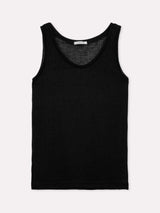 Jadea 4932 canotta a costine in lurex a girocollo nero